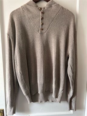 Cabela’s Men’s Large Gray Button Neck Knit Sweater